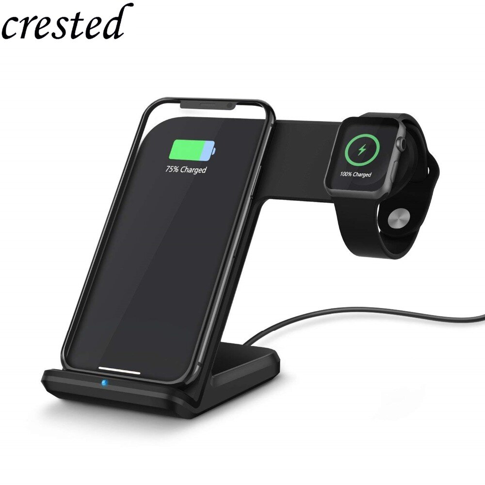 2in1 Draadloze Dock Voor Apple Horloge Charger Station Qi Snelle Magnetic Charging Stand Voor Iphone 12 11 10 9 Iwatch serie 6 5 4 3 Se