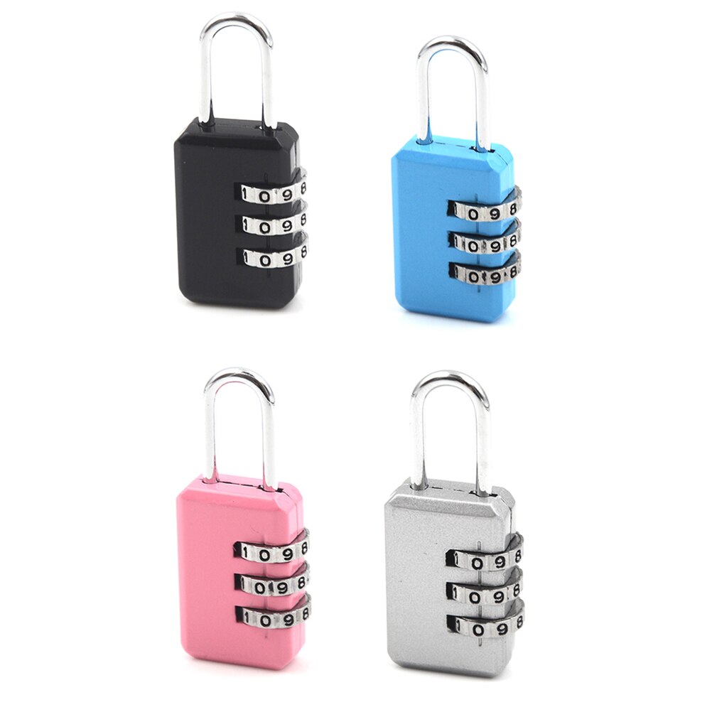 Resettable Combination Coded Lock Padlock 3 Digit Suitcase Luggage Password Code Lock For School Gym Locker Sheds