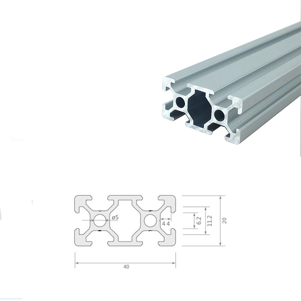 Piezas de máquina CNC, perfiles de aluminio de ranura 2040 T, guía lineal de extrusión 2040 para banco de trabajo CNC 250/300/350/400/450/500/550/600