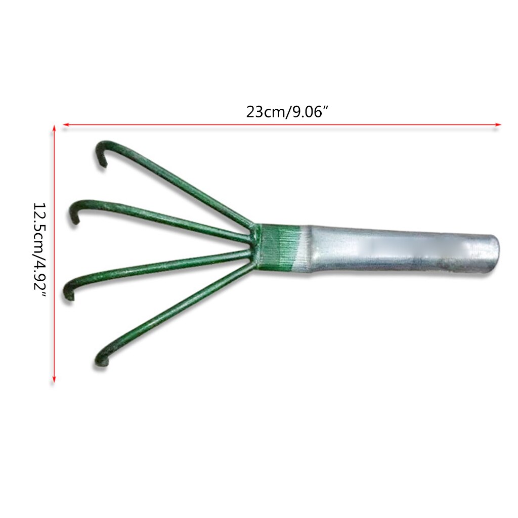 Agricultural Carbon Steel Four-toothed Tines Rake Small Handle Peanut Lawn Leaf Tweezers Garden Tools