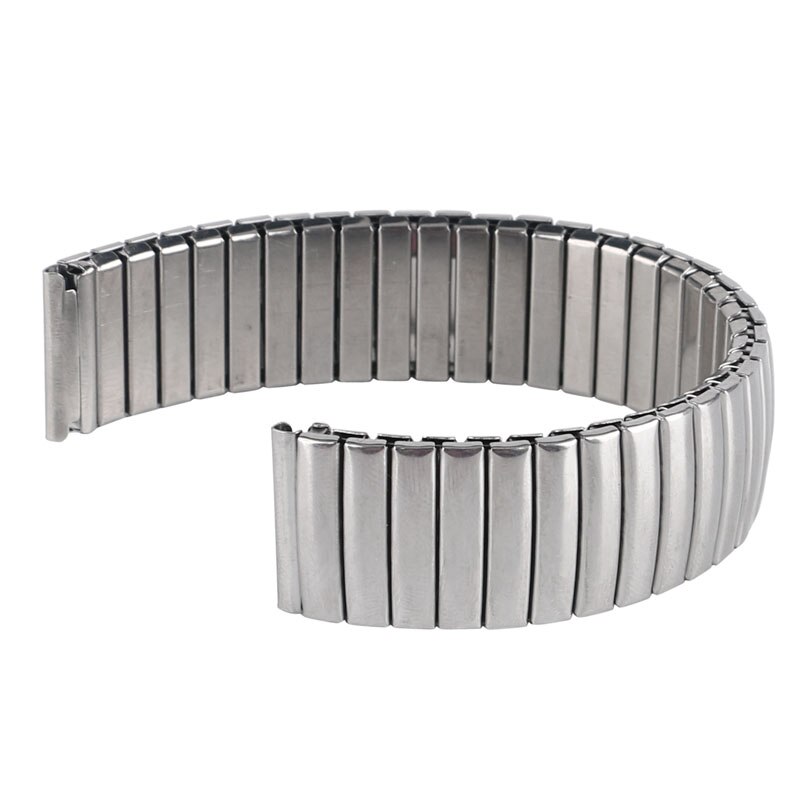 Yisuya 18mm urbånd metal udskiftning sølv armbånd fleksibelt rustfrit stål urrem udvidelse herre kvinders stilfulde