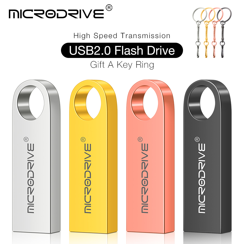 Metal USB Flash Drive Pendrive 8GB 16GB 32GB 64GB High Speed Memory Stick U Disk 128GB waterproof Key Ring metal stick key