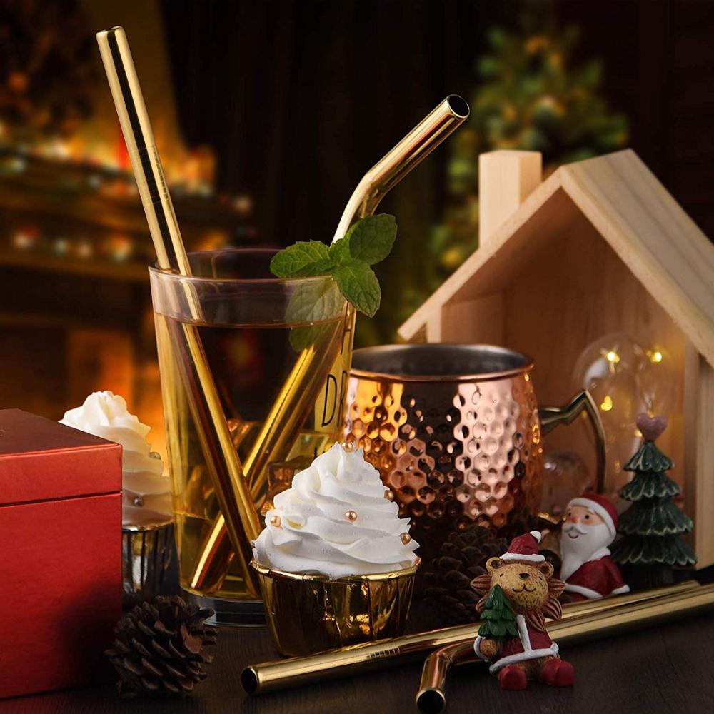 Reusable Drinking Straw Stainless Steel Straw for Bubble Tea Eco Friendly Drinking Straws for Drink Water Cappuccino Coffee