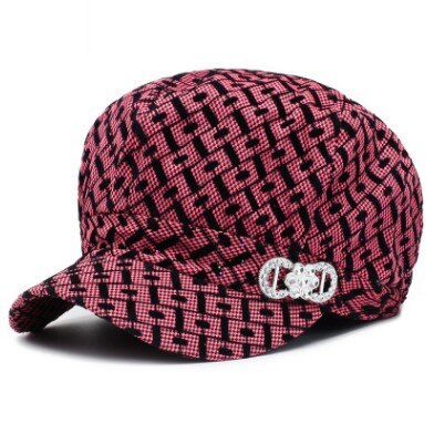 Siloqin dame newsboy caps høst dame lue snapback cap kvinne trend hip hop cap sløyfe rutete solhatt: Farge -9