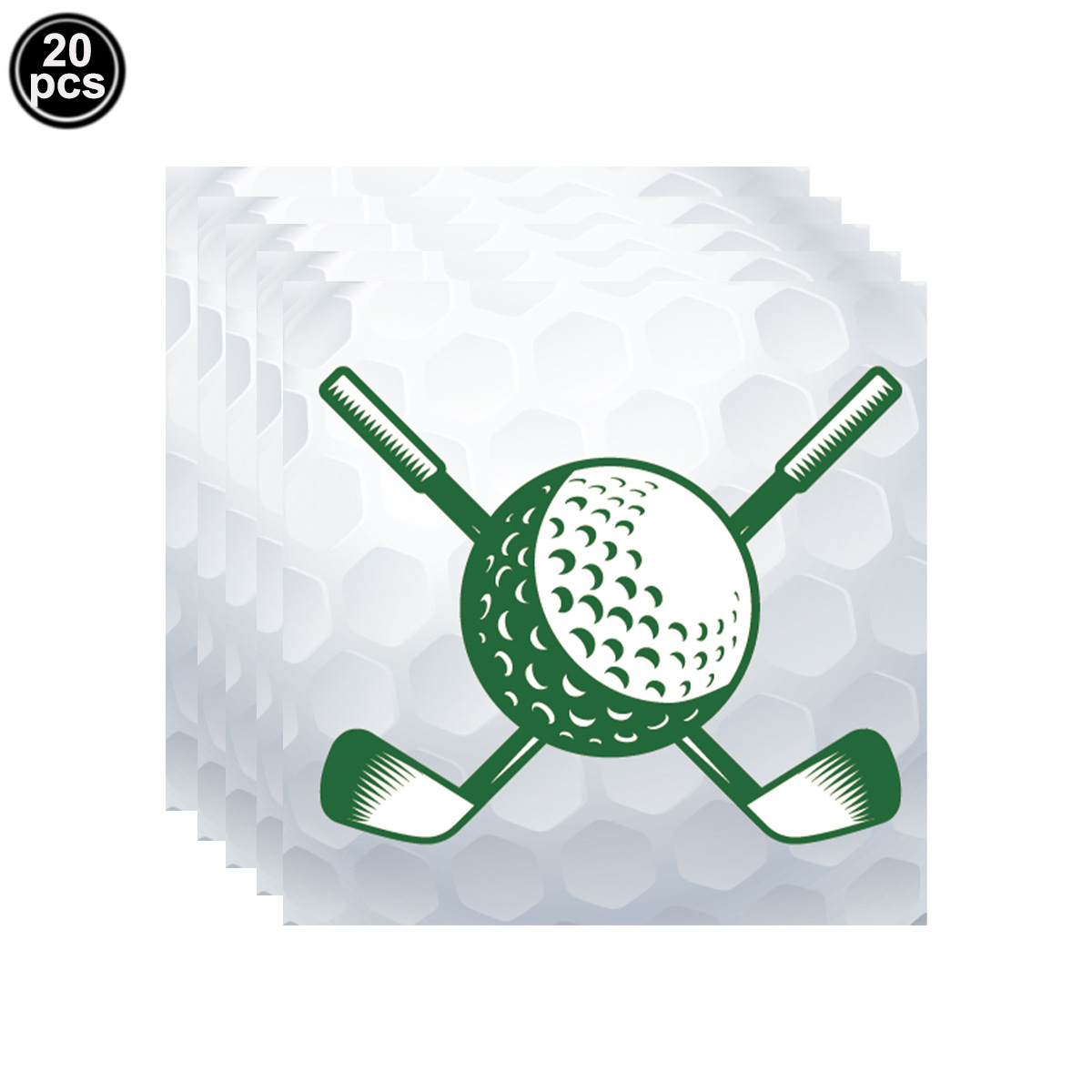 Golftema engangsservise papirtallerkener kopper servietter duk banner golfkølleballong barnebursdagsfest dekorutstyr: Mintgrønn