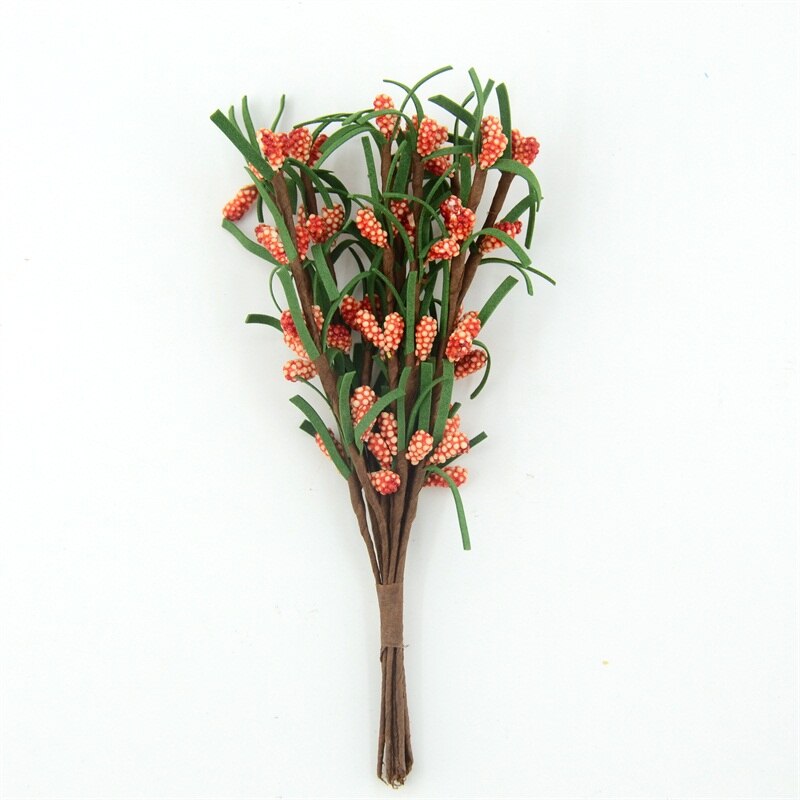 10 st konstgjord krans pe ståndare blomma liten bär rotting kärna bär krans för gör-det-själv fest bröllop blommor bankett dekoration: Orange
