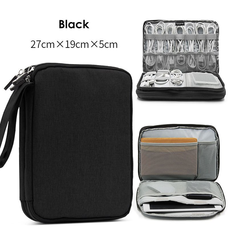 Grote Capaciteit Datakabel Opbergtas Reizen Elektronica Accessoires Organizer Pouch voor HDD Adapter Geheugenkaart Digitale Gadgets: 9