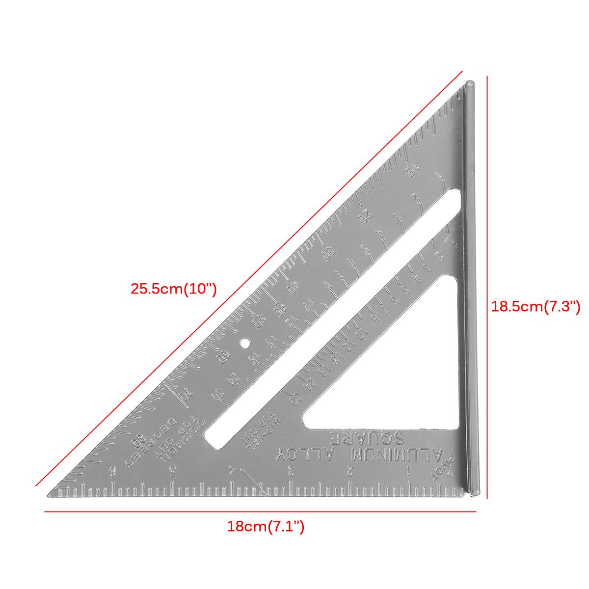 12/7 inch Metric Aluminum Alloy Triangle Angle Ruler Protractor 30cm Quick Read Square Layout Gauge Woodworking Measurement Tool