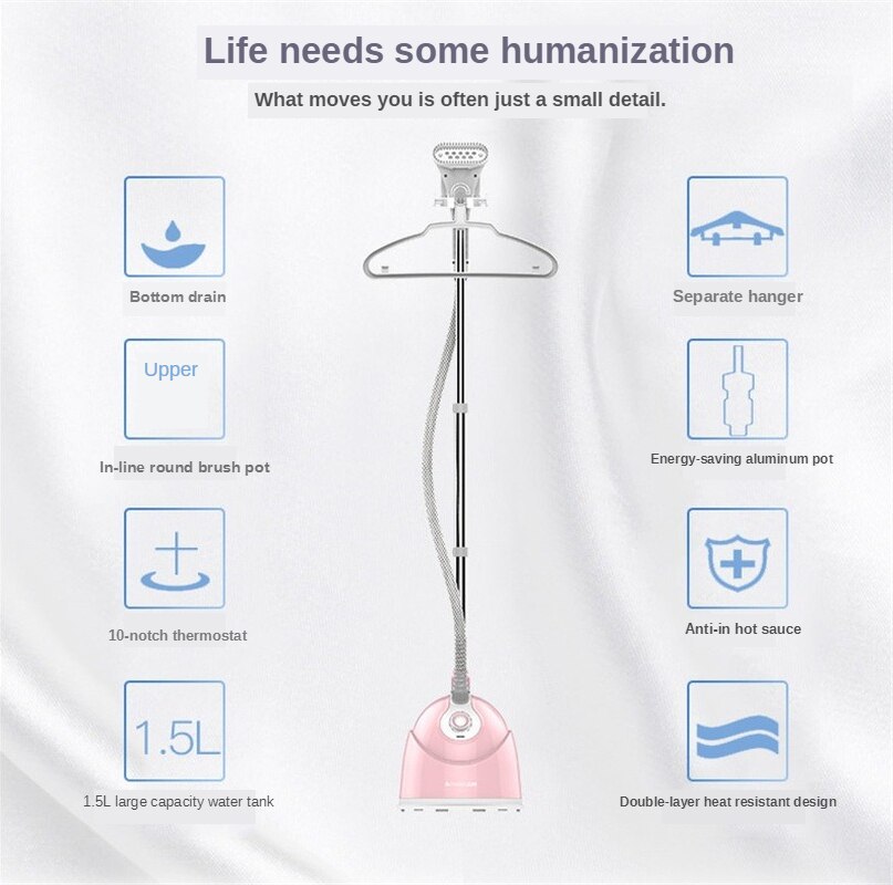 Chigo Household electric ironing machine single pole clothes steamer portable handheld hanging ironing tool with steam brush