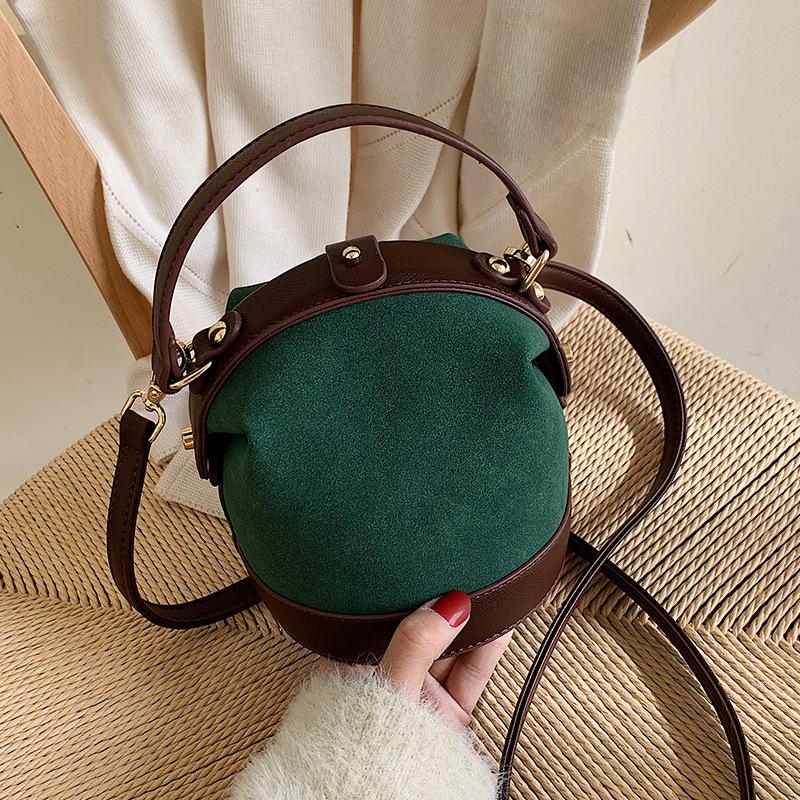 Gommage en cuir PU femmes sacs rétro sac à main hiver petites femmes épaule en cuir Mini sac pour les femmes: Green