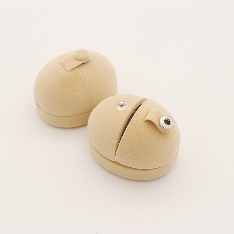 1 stuk eivormig dubbel fluwelen verlovingsoorbellen trouwringen doos voor twee ringen sieradenhouder display verpakking