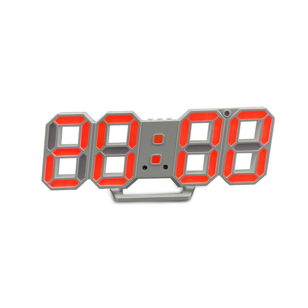 3d ledede usb-opladning digital ur alarm ur elektroniske digitale ure væg horloge boligindretning kontor bord skrivebord ur: 05
