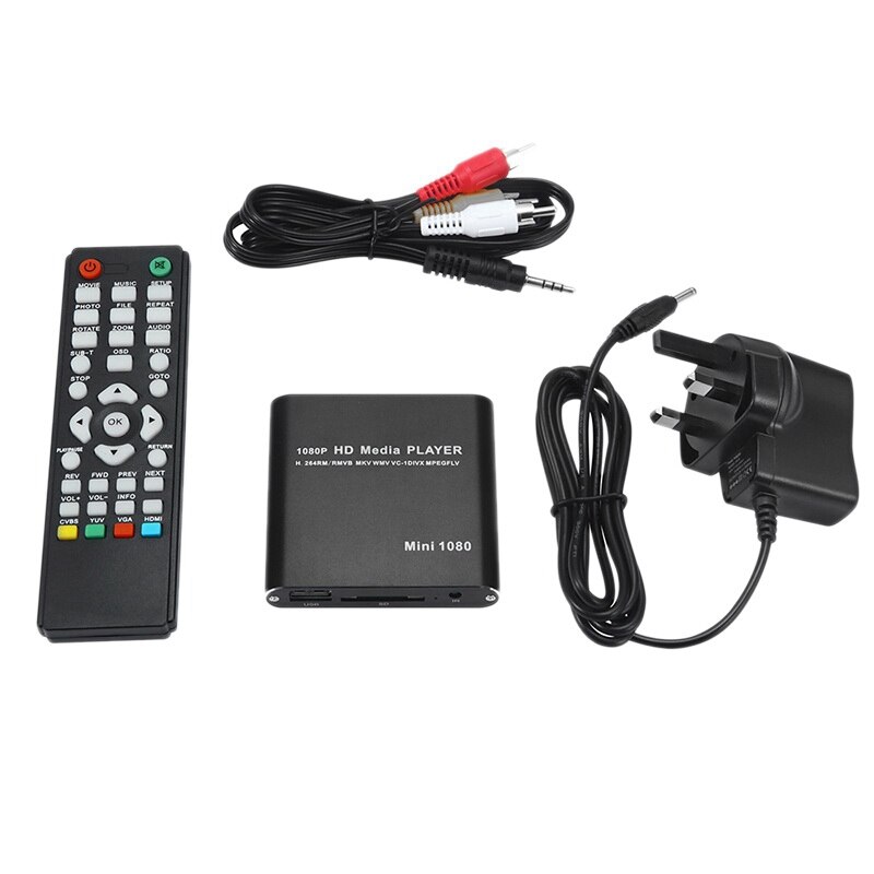 Multimedia Player Full 1080P USB External Media Player Hard Disk Player with Remote Control Support WMV MP3 HDD