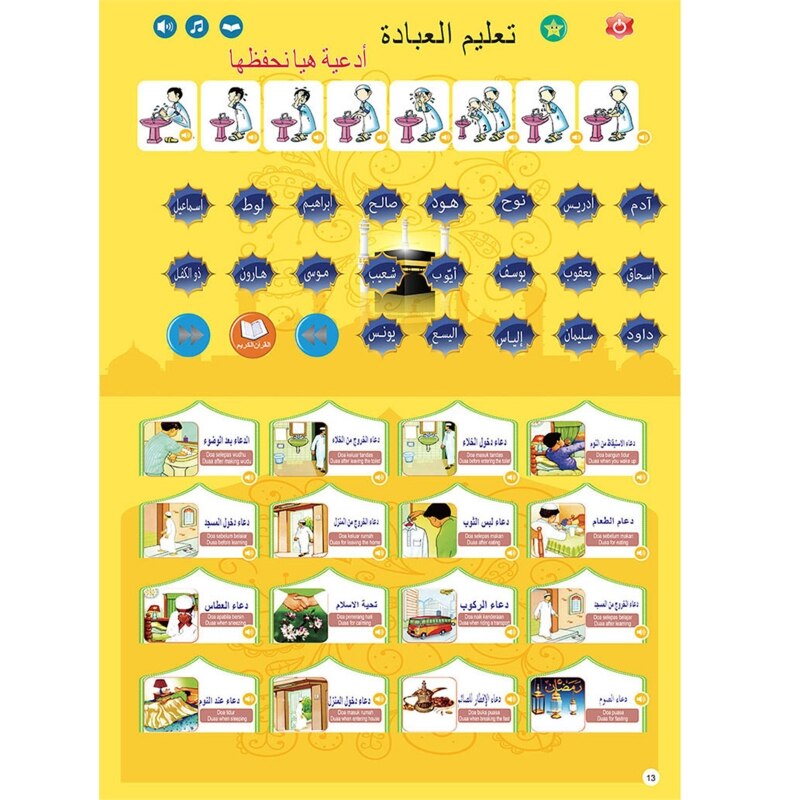 Arabic English Interactive Multi-function Talking Poster Letter ABC Number Ealry Education For Kids Toddler