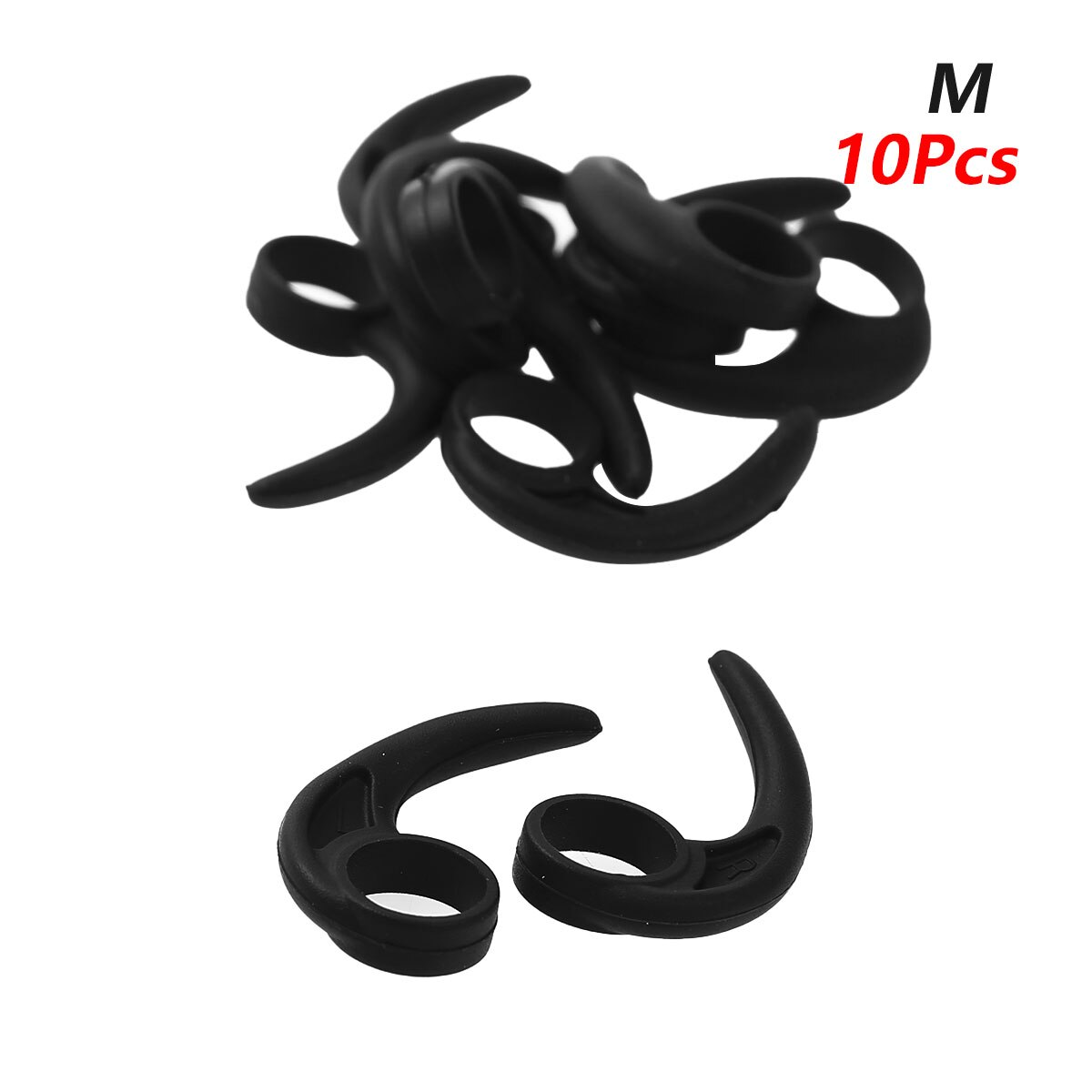 5 Pairs Oordopjes Haken Zachte Siliconen Oortelefoon Vinnen Vleugels Adapters Verwijderbare Oor Budlocks Anti Slip Bluetooth Headset Grips Oordopjes: Black Medium