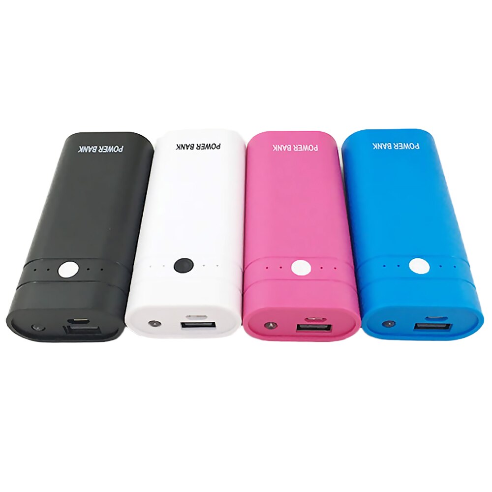 LED Light Power Bank Case 2A USB Ports DIY Battery Charger Box DIY for Samsung Xiaomi Huawei Mobile Phone Fast Charging 4 color