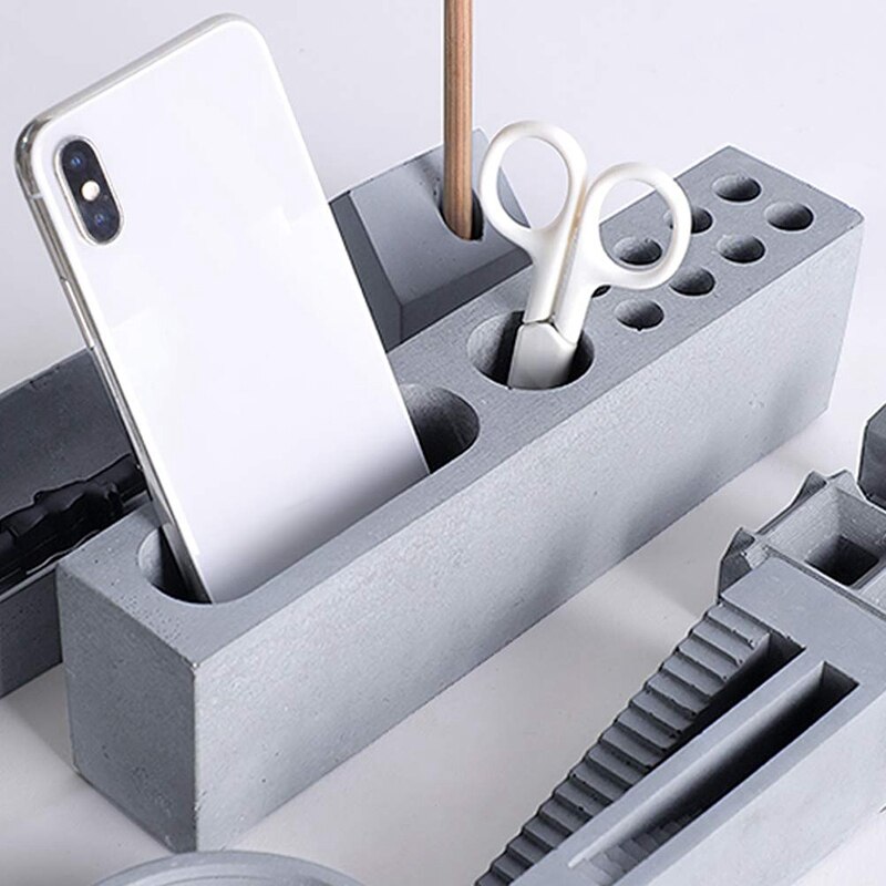Pen Holder Resin Molds - DIY Pencil Holder Silicone Mold, Concrete Plaster Cement Pen Pencil Holder Molds Resin Crafts DIY