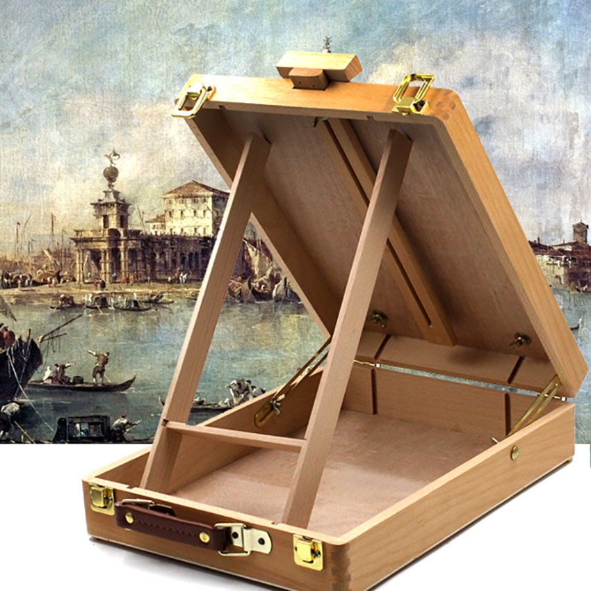 Paint Brushes Organizer Vertical Desktop Laptop Box Easel Painting Accessories Multifunction Painting Suitcase Art Supplies