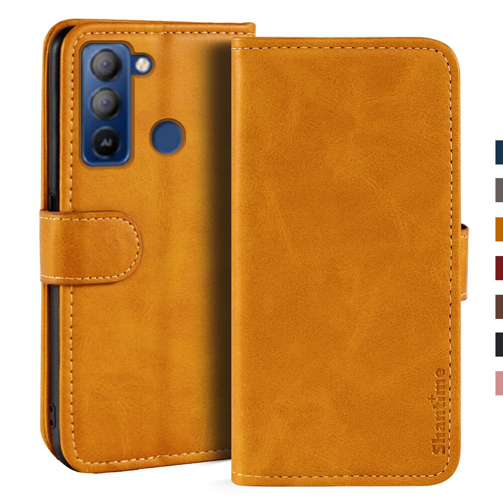 Coque en cuir pour Tecno Pop 5 LTE, étui portefeuille magnétique, Coque de téléphone avec support: For Tecno Pop 5 LTE / Lightbrown