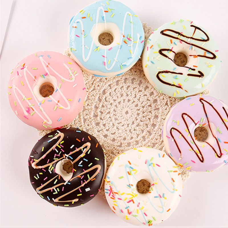 Double Jam Circle Bread Squishy Toy Squeeze Squishi Toy Slow Rising Stress Y4QA