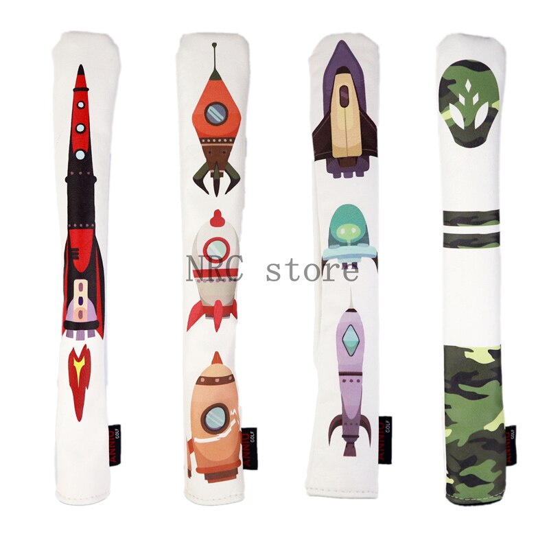 Golf Alignment Stick Covers Headcovers PU Leather Golf Club Protector Holds 2 Sticks