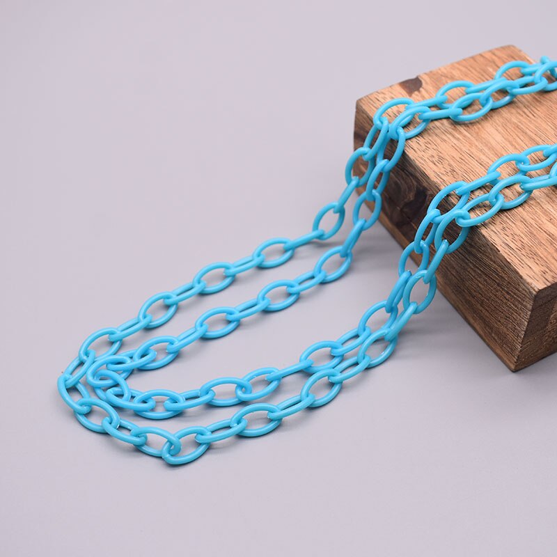 10/50 Uds. De cadena de eslabones acrílicos coloridos de 50cm de longitud, cadenas con cierre de langosta para cadena de ojos, accesorios de joyería, cadena de eslabones de plástico: L / Rosa
