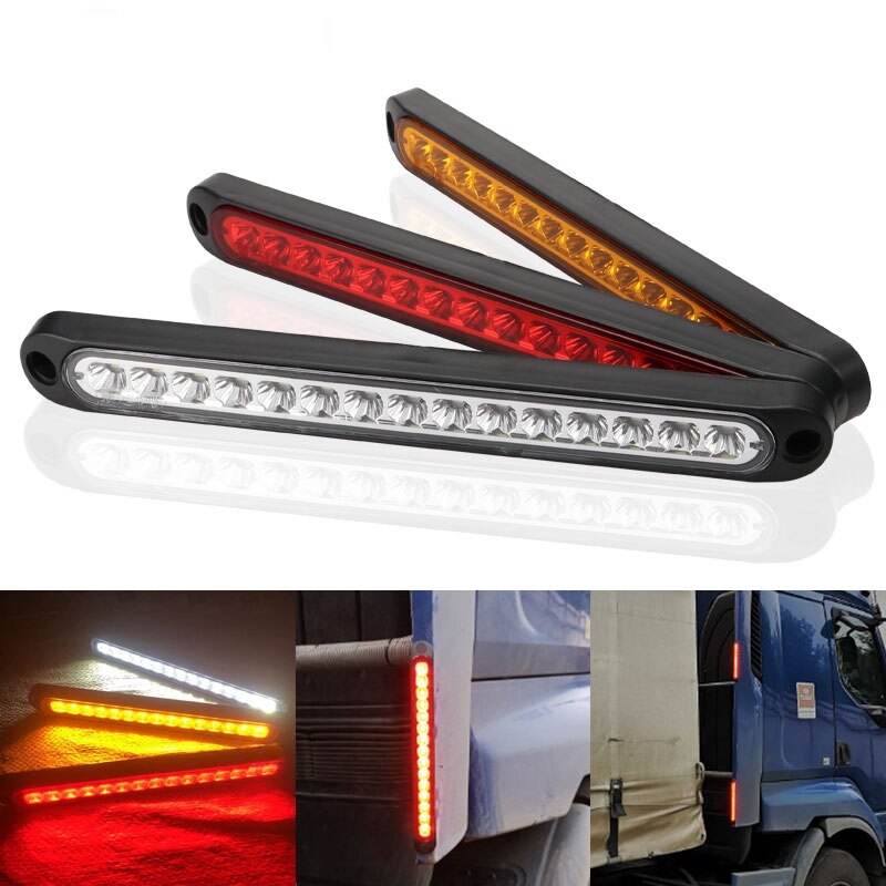 1x kolumna świetlna do samochodu 15LED żarówki do samochodu ciężarówka SUV RV boczny znacznik hamulca lampy kierunkowskazu kierunkowskazy tylne światło ostrzegawcze 12v 24v