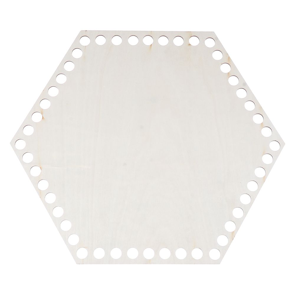 2Pcs/set Natural Wooden Basket Bottom Crochet Basket Bottom Embroidery Floss Organizer Hollow Crochet Basket Base DIY Craft: Hexagon