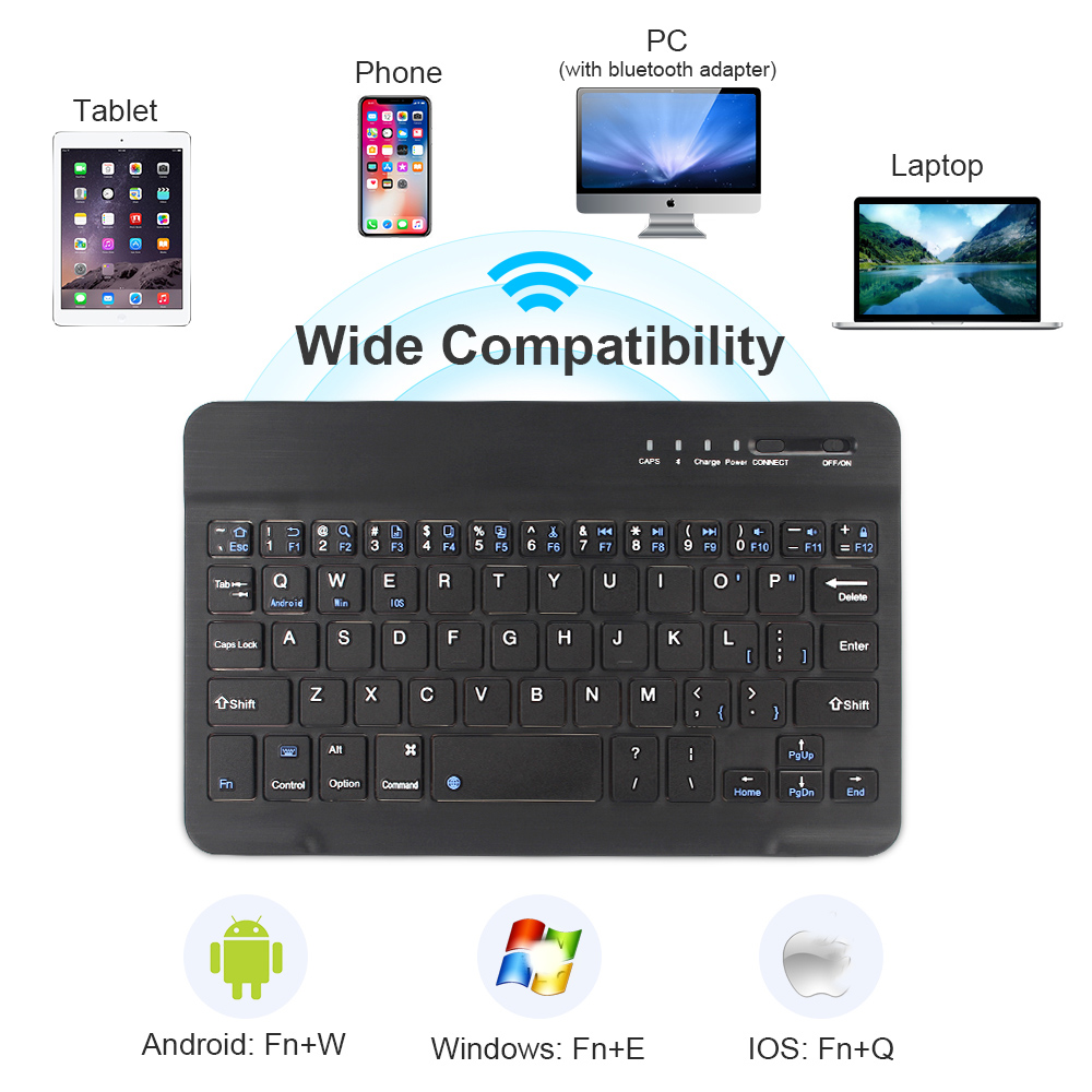 Bluetooth Draadloos Toetsenbord Mini Toetsenbord Voor Laptop Tablet Telefoon Ipad Oplaadbaar Gaming Toetsenbord Voor Android iOS Windows