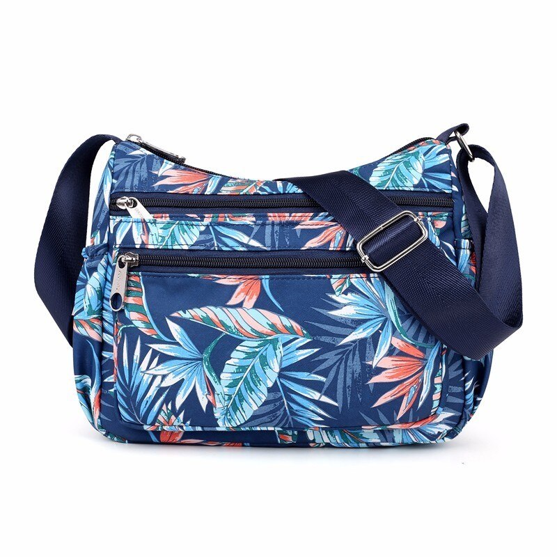 Imperméable à l'eau en Nylon femmes sacs de messager sac à main fourre-tout fleur bandoulière Bolsas embrayage voyage épaule Feminina Bolsos Mujer: Banana leaf