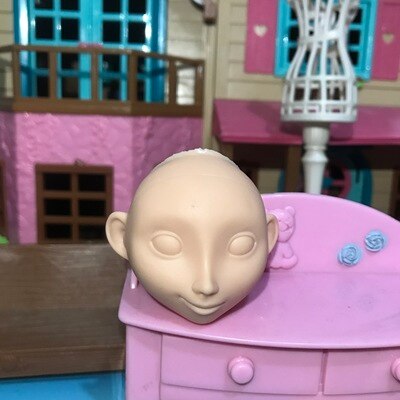 Mermaid doll head make-up accessories super beautiful face princess doll 15 cm cute doll: Red