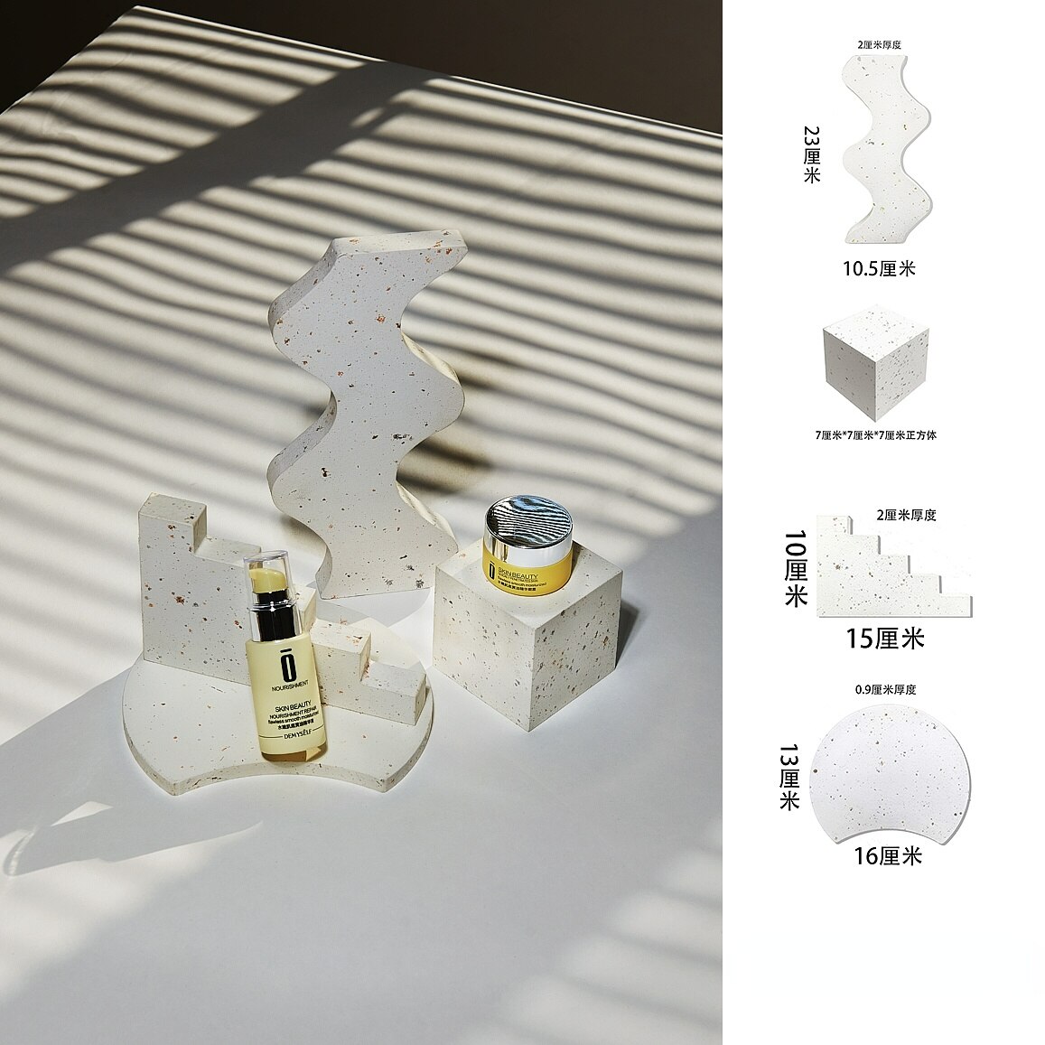 Cubo geométrico de terrazo para fotografía, accesorios de decoración de fotografía, producto de exhibición de fotos, accesorios de fotografía