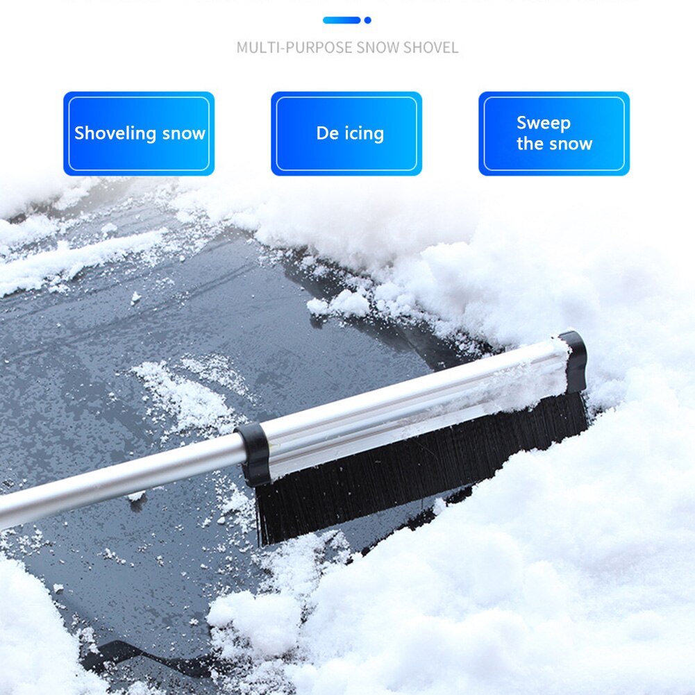 Odoland Ensemble De Grattoirs à Neige Détachable Et Rétractable Pour Auto, 2 En 1 Grattoirs à Glace Et Brosse à Neige Pivotante à 360°, Avec 1 Grande Pelle à Neige, Outil De Déneigement Pour Voiture