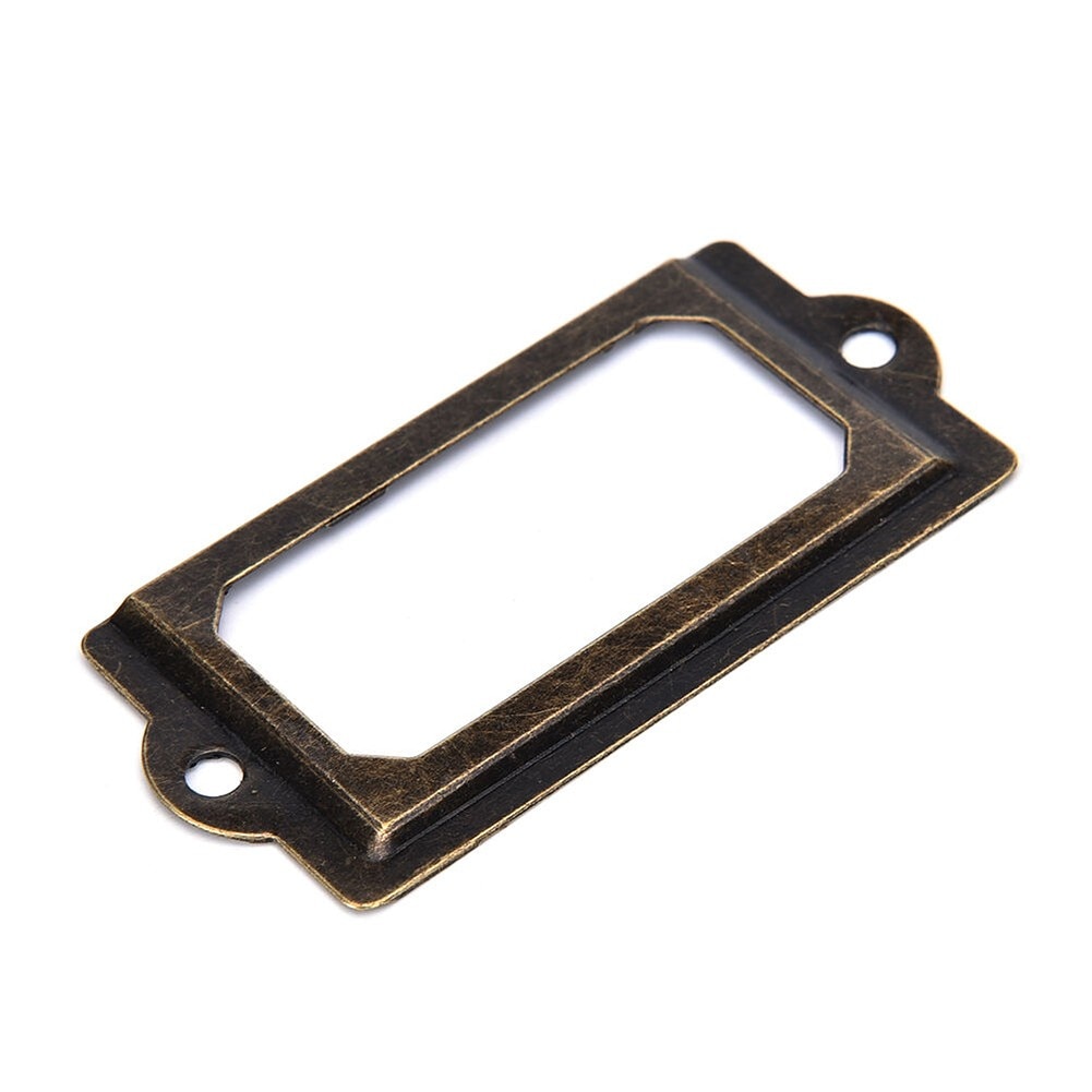 20pcs Cabinet Label Tag Jewelry Box Cupboard Drawer Frames File Card Holder Metal Tag Label Pull Frame Handle File Name Card Ho