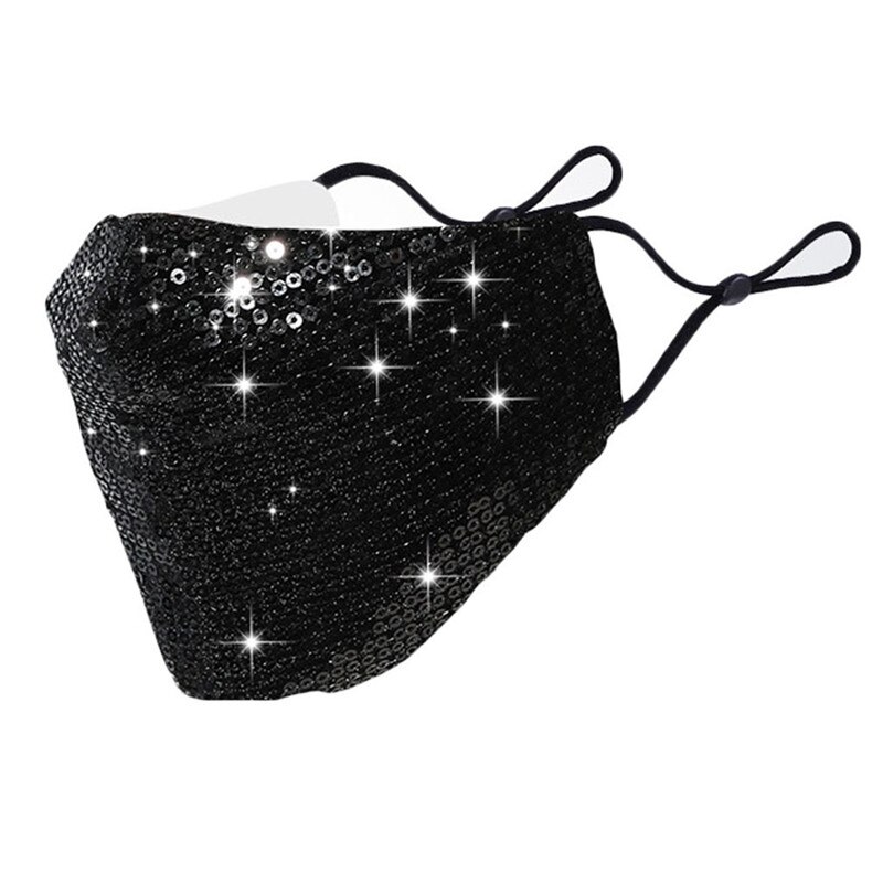 Cubiertas faciales de lentejuelas Unisex, cubierta lavable reutilizable, transpirable, a prueba de polvo, suministros de protección al aire libre: Style2