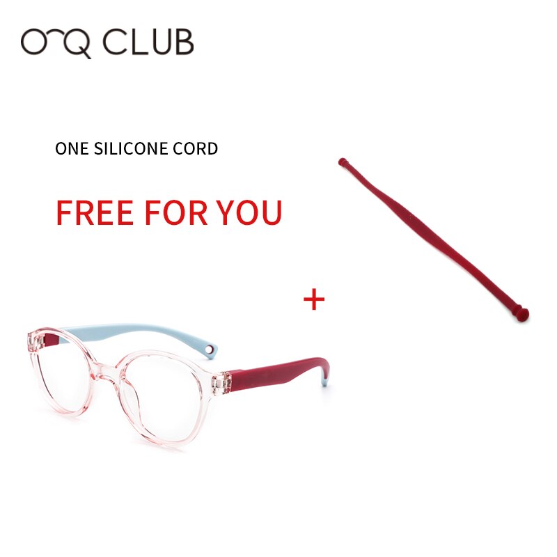 O-Q CLUB Kids Glasses TR90 Silicone Eyeglasses Flexible Children’s Round Eyewear Myopia Optical Eyeglasses Frames 2509