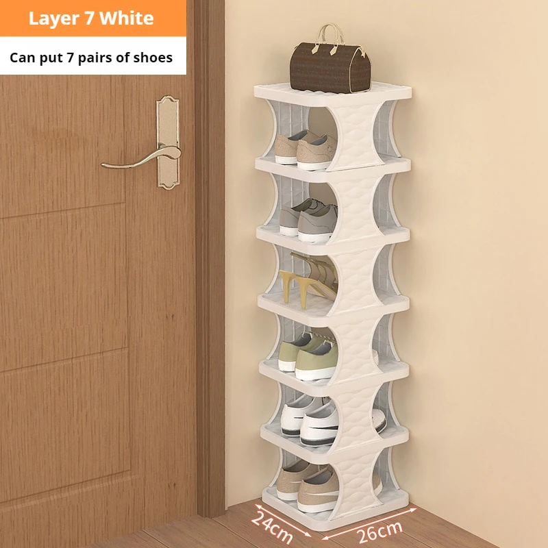 Schuhregal, Schuh-Organizer mit mehrschichtigem farbigem Schrank, Schuhregale, einfaches Schuhregal, abnehmbare Schuhregale für Schlafzimmer: Rosa Farbe