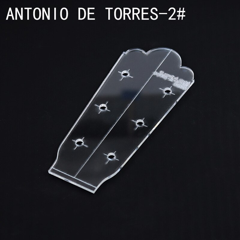 Famous Classical Guitar Head Template Shape Chord Knob Hole Site Making Tools Transparent Acrylic Template Guitar Making Mold: ANTONIO DE TORRES-2