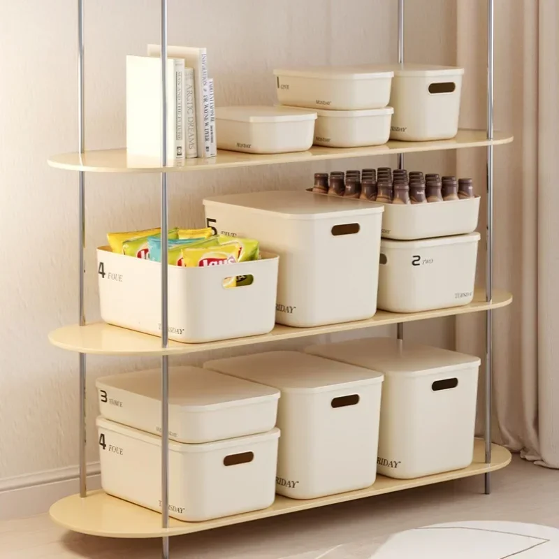 Stapelbare opbergdoos met deksel stofdicht voor cosmetica kleding kruidenier speelgoed organisator