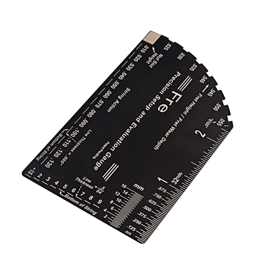 Stainless Steel String Action Ruler Guitar Setup Gauge Luthier Measuring Tool for Electric, Acoustic &amp; Bass Guitars