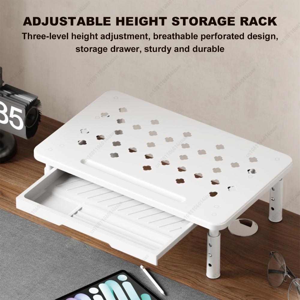 Datorskärmstativ 3 höjdjusterbara skärmhöjare med luftflödesventiler laptopstativ för skärm bärbar dator skrivare