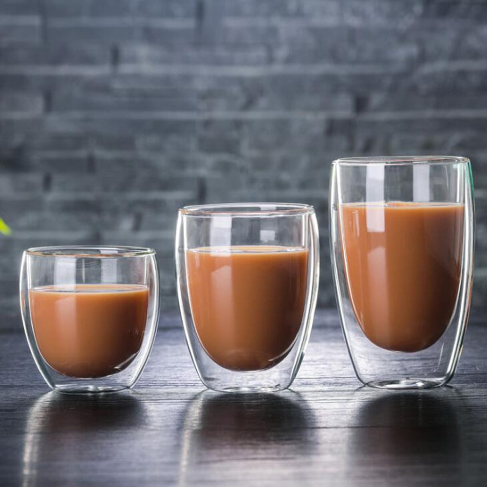 Doppel Zauberstab Bleifrei Tassen Glas Tasse Wärme-beständig Kaffee Tasse einstellen Milch Glas Becher Nicht zerbrechlich Glas Tassen Getränk Beste