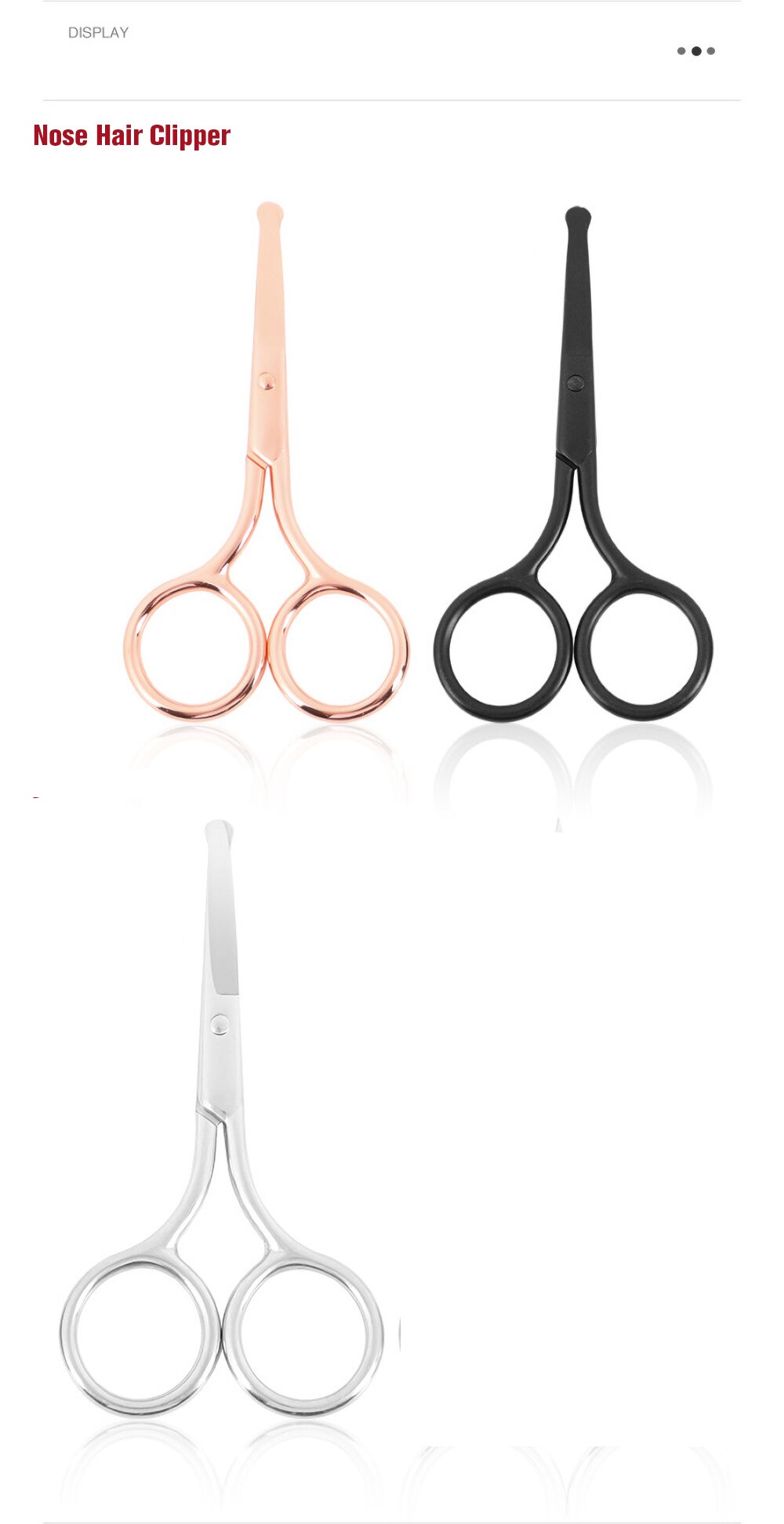 Nose Hair Scissor Stainless Steel Eyebrow Nose Hair Cut Manicure Facial Trimming Makeup Scissors Safety Hair Removal Tools