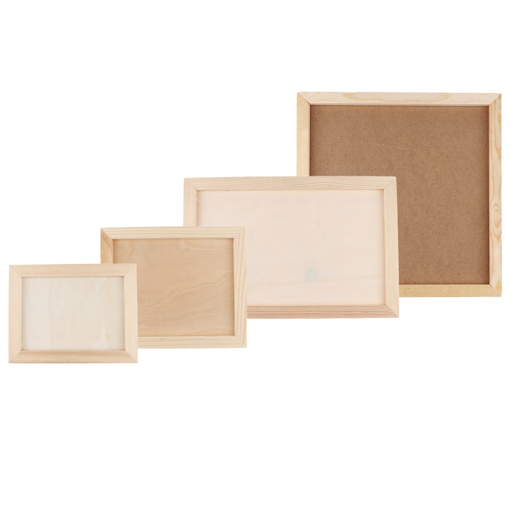 Natural Wood Photo Frame Art Frame Home Ornaments Wall Decors Kids Crafts