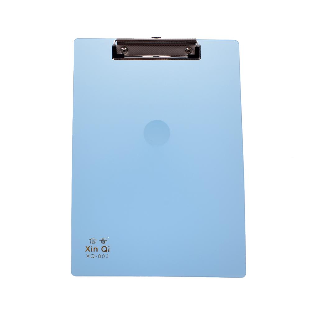 1 stk skole blå/sort fast størrelse papirer udklipsholder clipboard med pen skole leverandører  a4 plastik holder