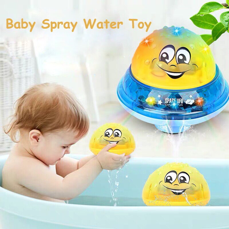 Børn badelegetøj elektrisk musik lys induktion sprinkler vand spray legetøj lys baby børn lege badelegetøj