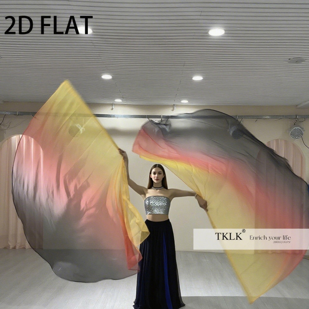 [Belly Dance Flags] Gradient Half-Circle Belly Dance Praise Flags for Dance Performances, Sports Games Opening