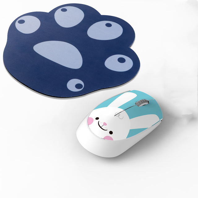 Cute Wireless Mouse 2.4G Pink USB Mini Rechargeable Cartoon Mause Optical Ergonomic Silent Mice with Cat Mousepadfor PC Laptop: Rabbit Suit