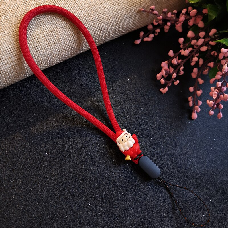 Mobile phone Santa Claus&#39;s Day ornaments cartoon cute hand-woven strong and durable mobile phone shell lanyard: 01