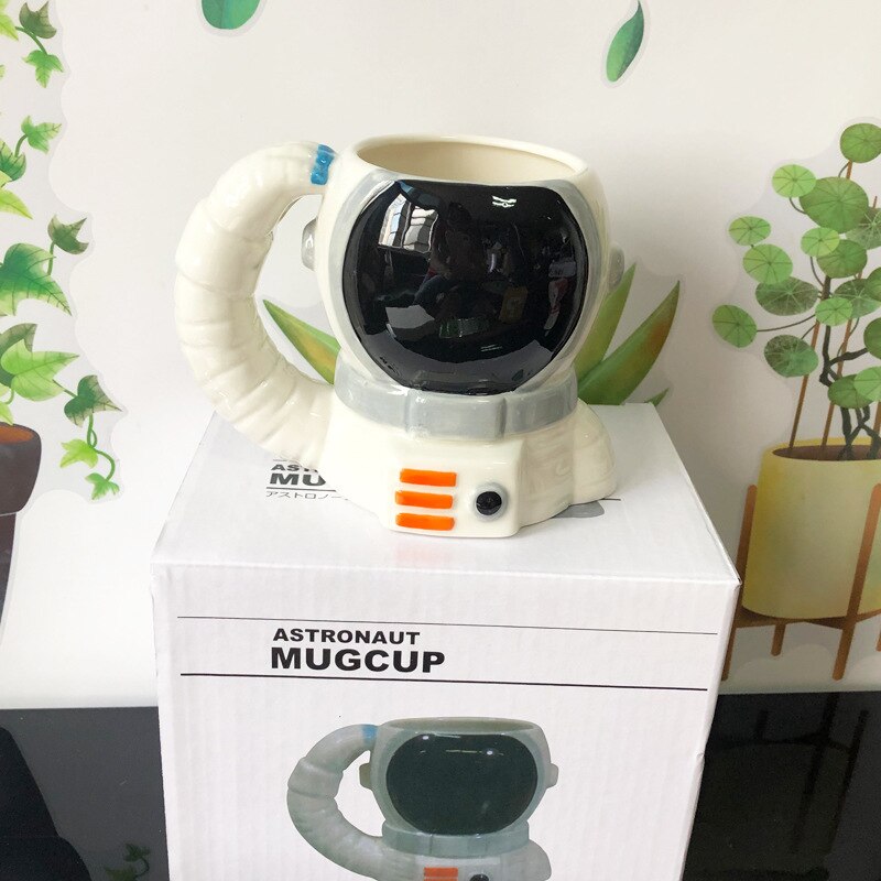 350ml 3d astronaut kaffekrus keramisk mælk te kopper astronaut hjelm krus kaffekopper med håndtag drinkware ven
